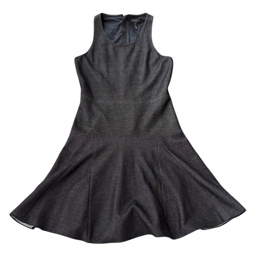 Rag & Bone Denim Mini Dress Size 6 Sleeveless Drop Waist Zip Back
